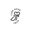 abstract duck logo. Outline duck logo silhouette. Toys logo