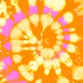 Abstract Dye. Hippie Circular Pattern. Orange