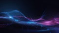 Futuristic Digital Wave Background with Glowing Neon Lines Royalty Free Stock Photo