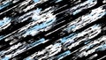 Abstract dynamic background with white and blue heterogeneous spots flying quickly at an angle to the black background. Copy space Royalty Free Stock Photo