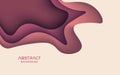 abstract dynamic brown liquid color wavy layers dimension papercut background. Royalty Free Stock Photo