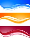 Abstract dynamic colorful wavy backgrounds set