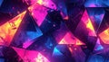 Abstract Geometric Crystal Shards with Neon Glow Royalty Free Stock Photo