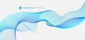 Abstract dynamic curve flow blue wave lines on white background Royalty Free Stock Photo