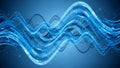 Abstract blue digital waves of light and data streams flowing Royalty Free Stock Photo