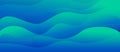 Abstract dynamic fluid gradient colorful blue and green wave with line vector graphic illustration Royalty Free Stock Photo