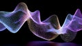 Abstract dynamic glowing particle wave for digital data visualization Royalty Free Stock Photo