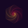 Abstract dynamic hexagonal shape. Royalty Free Stock Photo
