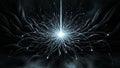 Abstract Neural Network Energy Burst with Glowing Filaments Royalty Free Stock Photo
