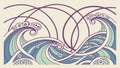 Abstract Dynamic Ocean Wave Pattern Design, vector design Generative AI Royalty Free Stock Photo