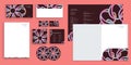Abstract Dynamic Psychedelic Rounded Mandala Pattern Gradient Color Corporate Business Identity Stationery