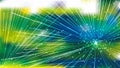 Abstract Dynamic Random Lines Blue Green and Yellow Background Vector Graphic Royalty Free Stock Photo