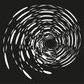 Abstract dynamic spiral. White motion texture. Optical vortex Vector. Dark background element Royalty Free Stock Photo