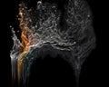 Abstract dynamic splashing particles background texture. Smoke liquid science fiction style. Concept of wealth, glamour and Royalty Free Stock Photo