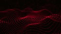 Abstract dynamic wave of particles. Network of bright points or dots. Big data. Digital background. 3d rendering Royalty Free Stock Photo
