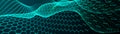 Abstract dynamic wave of points and lines. Big data. Network of particles. Digital background. 3d rendering Royalty Free Stock Photo