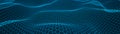 Abstract dynamic wave of points and lines. Hexagon. Big data. Network of particles. Digital background. 3d rendering Royalty Free Stock Photo