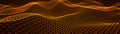Abstract dynamic wave of points and lines. Hexagon. Big data. Network of particles. Digital background. 3d rendering Royalty Free Stock Photo