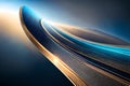 Abstract dynamic waves and shining blue and golden line