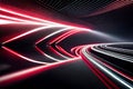 Abstract dynamic waves and shining red line. Royalty Free Stock Photo
