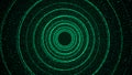 Abstract dynamic wireframe tunnel on green background. Futuristic 3D portal. Futuristic particle flow. 3d rendering Royalty Free Stock Photo