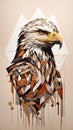 Abstract Eagle Geometric Animal Art Painting Earth Colors Illustration Postcard Digital Artwork Banner Website Flyer Ads Gift Card