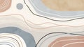 Abstract Earth Tones Waves Lines Pattern Organic Shapes Minimalist Art Background Royalty Free Stock Photo