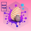 Abstract easter card. Easter egg with geometric ornament Royalty Free Stock Photo