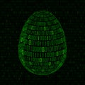 Abstract Easter egg with binary code inside. Happy Easter Royalty Free Stock Photo