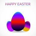 Abstract Easter egg of coorful gradient on white background. Happy Easter Royalty Free Stock Photo