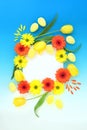 Abstract Easter Egg and Spring Flower Background Border Royalty Free Stock Photo