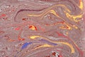 Abstract Ebru marbling painting background with with heart patterns