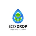 Abstract Eco Drop Gradient Logo Design Template Vector Premium Royalty Free Stock Photo