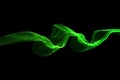 Abstract Eco fresh green smoke flame helix isolated on black background. Spring healthy illustration overlay