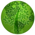 Abstract Eco Tree Silhouette with World Globe Royalty Free Stock Photo