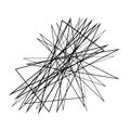 Abstract edgy, geometric line art. Angular random, chaotic lines. Spiky. tapered chaotic art