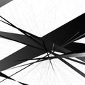 Abstract edgy, geometric vector art, monochrome angular illustration with random, chaotic overlapping shapes. Rough, harsh Royalty Free Stock Photo
