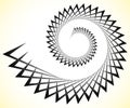 Abstract edgy spiral, volute with triangular shapes