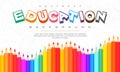 Abstract education background, back to school, learning, student, teaching, vector illustration background with colorful pencils Royalty Free Stock Photo