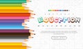 Abstract education background, back to school, learning, student, teaching, vector illustration background with colorful pencils Royalty Free Stock Photo