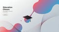 Modern Education Concept with Graduation Cap and Abstract Fluid Background Royalty Free Stock Photo