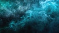 Green and Blue Smoke Cloud on Black - Abstract Horror Backdrop with Mysterious Texture for Design and Spooky Themes Royalty Free Stock Photo