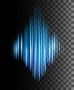 Abstract effect sound wave. Blue color effect. Spectrum audio wave. Vector illustration on transparent background Royalty Free Stock Photo