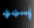 Abstract effect sound wave. Blue color effect. Spectrum audio wave. Vector illustration on transparent background Royalty Free Stock Photo