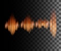 Abstract effect sound wave. Orange color effect. Spectrum audio wave. Vector illustration on transparent background Royalty Free Stock Photo