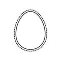 Abstract egg shape border, stitches frame design