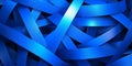 Abstract Electric Blue Ribbons with Icy Coolness in a Geometric Composition Background Design Royalty Free Stock Photo