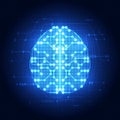 Abstract electric circuit digital brain,technology concept Royalty Free Stock Photo