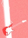 Abstract electric guitar being struck by lightning