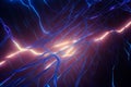 abstract electrical background. energetic discharge of lightning. Generative AI Royalty Free Stock Photo